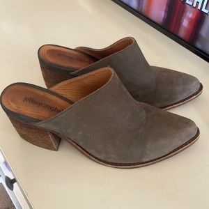 Jeffrey Campbell Favela-2 Western Mule Grey Naturel Suede Slip On Shoe